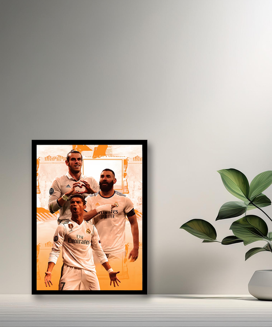 Cadre photo de Benzema, Bale, Cristiano Ronaldo