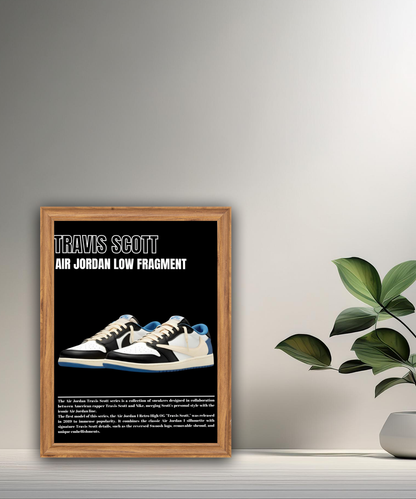 Poster Travis Scott Air Jordan Low Fragment encadré