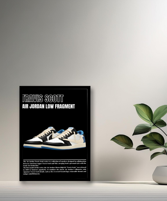 Poster Travis Scott Air Jordan Low Fragment encadré