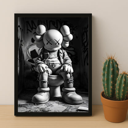Cadre photo Kaws - Toilette