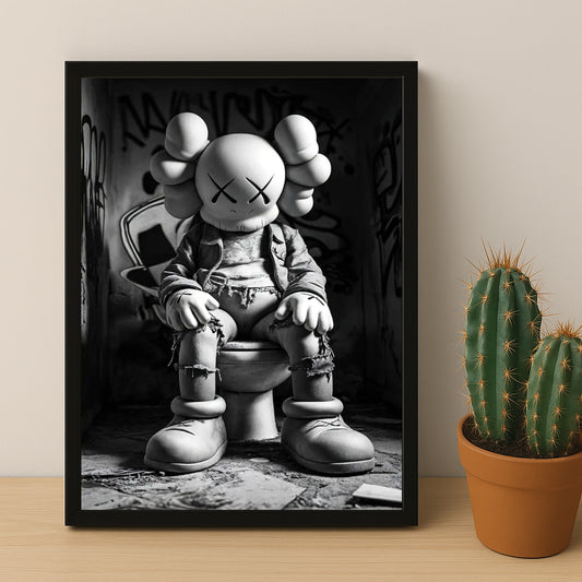 Cadre photo Kaws - Toilette