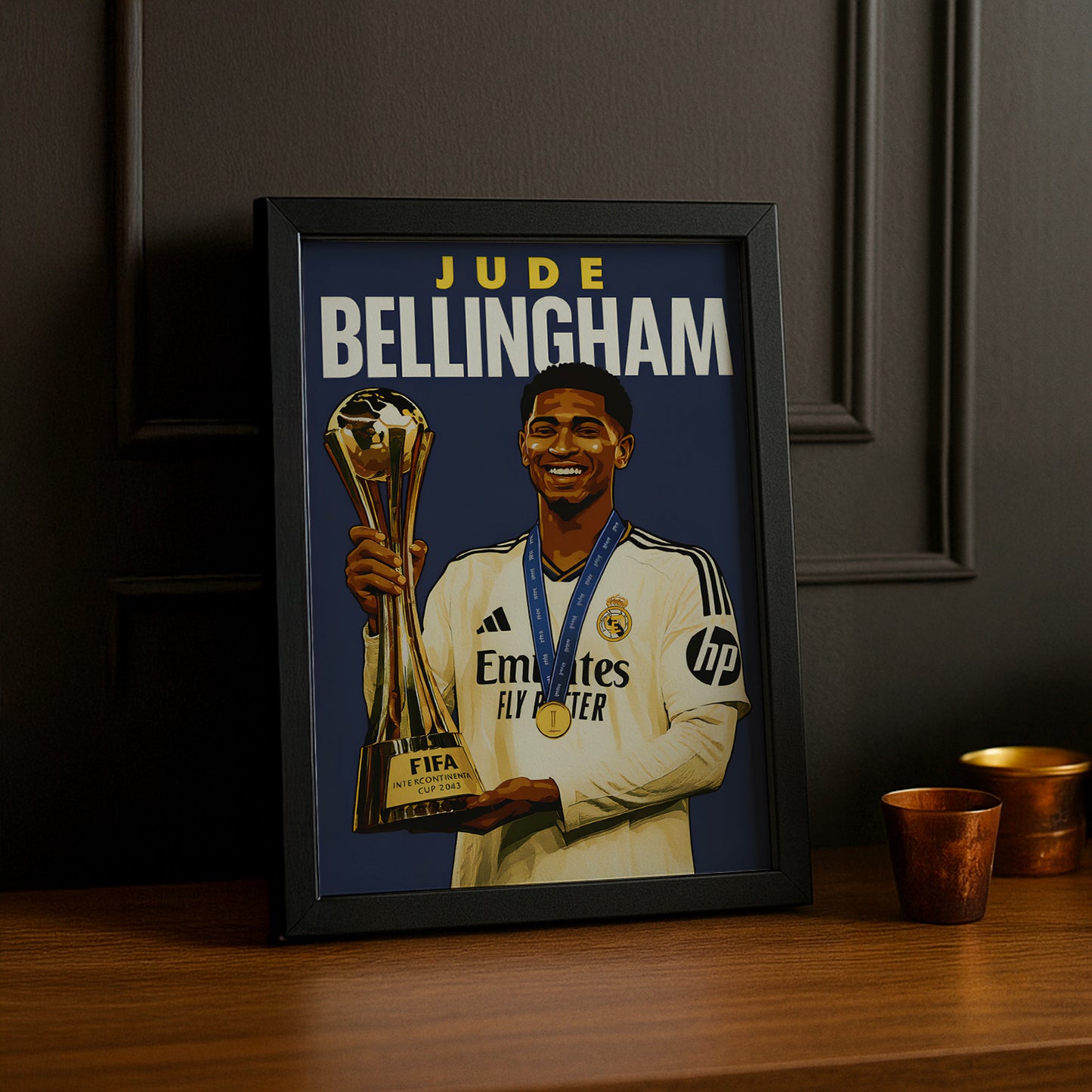 Cadre Photo Jude Bellingham Real Madrid – Affiche HD Encadrée Papier Premium