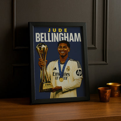 Cadre Photo Jude Bellingham Real Madrid – Affiche HD Encadrée Papier Premium