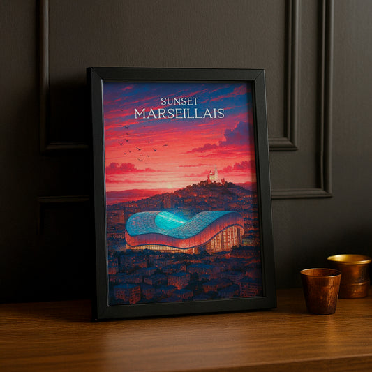 Poster encadrée Olympique de Marseille - Sunset Marseillais