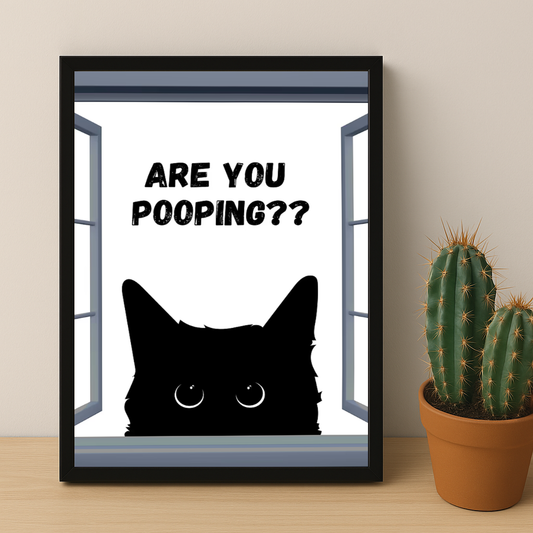 Cadre photo Chat Are You Pooping ?