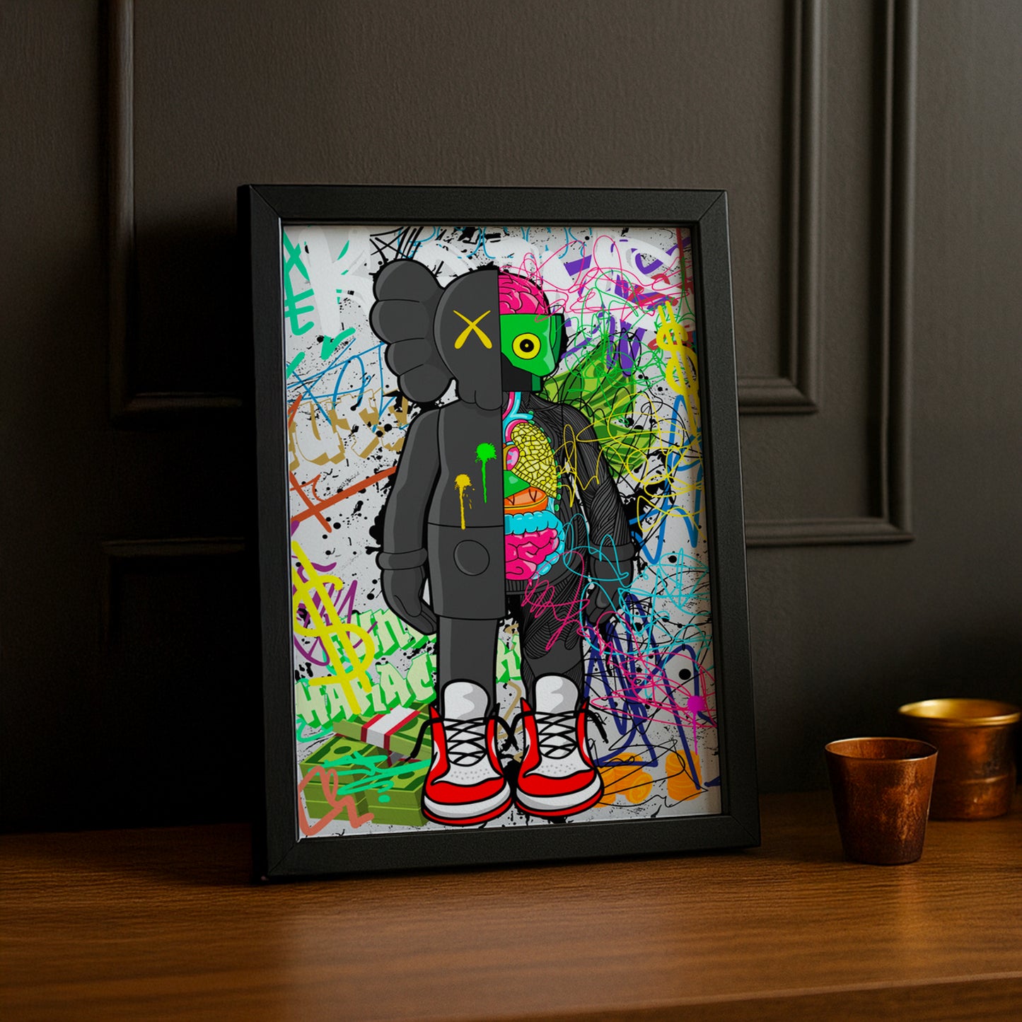 Cadre photo Kaws Graffiti