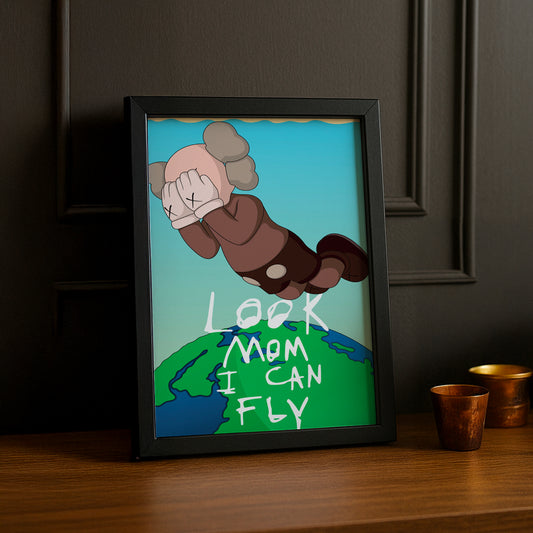Cadre photo Kaws Look Mom I Can Fly
