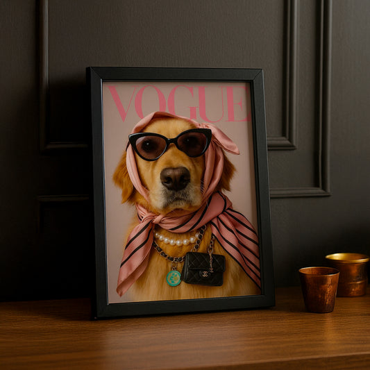 Cadre photo Vogue - Chien Aesthetic