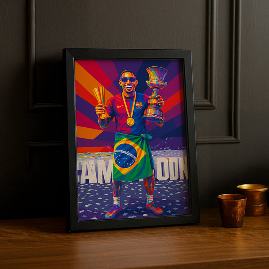 Cadre Photo FC Barcelone - Raphinha Illustration