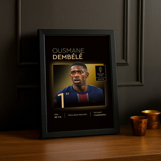 Poster Ousmane Dembélé Gagnant du Ballon d'Or 2025