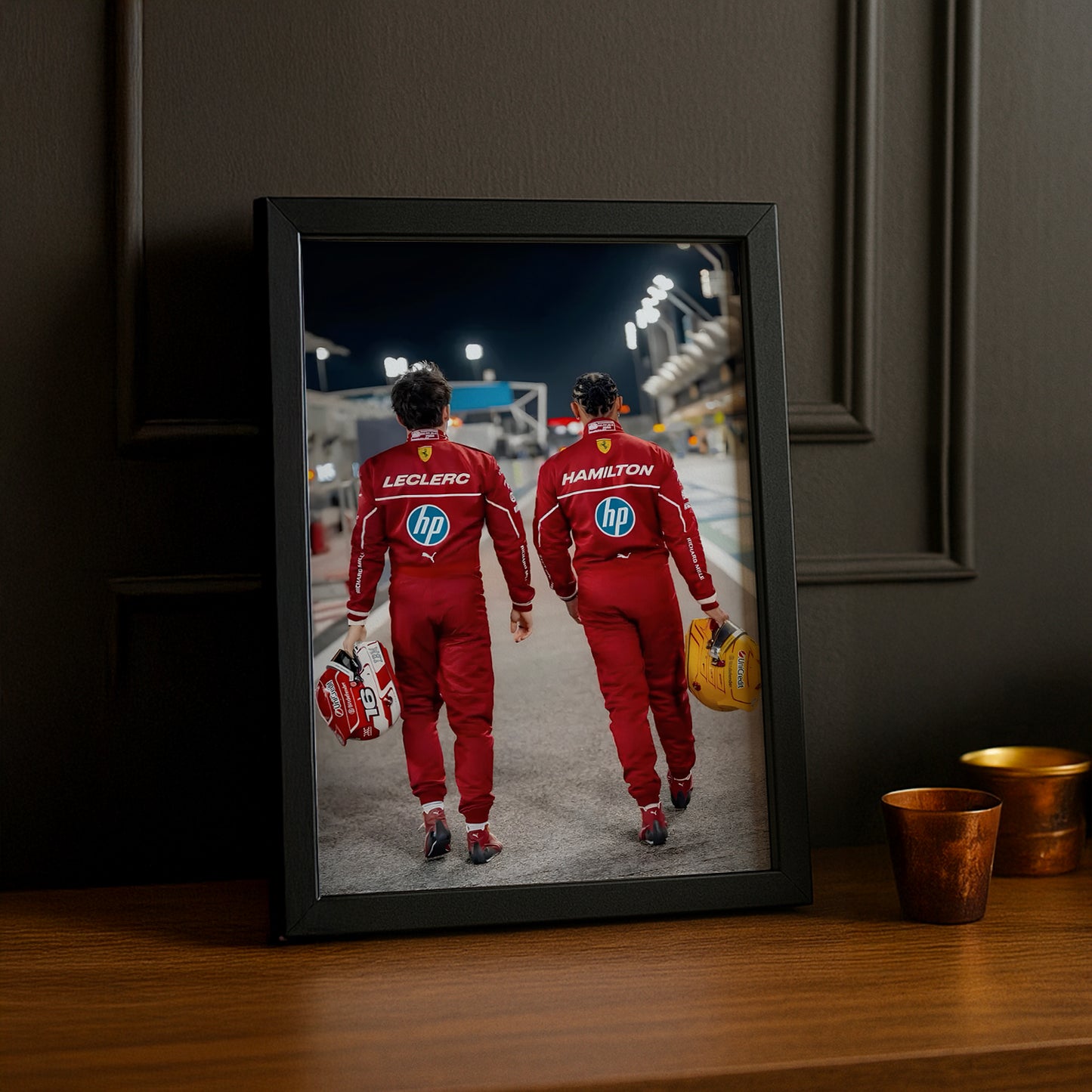 Poster encadrée Formule 1 - Charles Leclerc x Lewis Hamilton