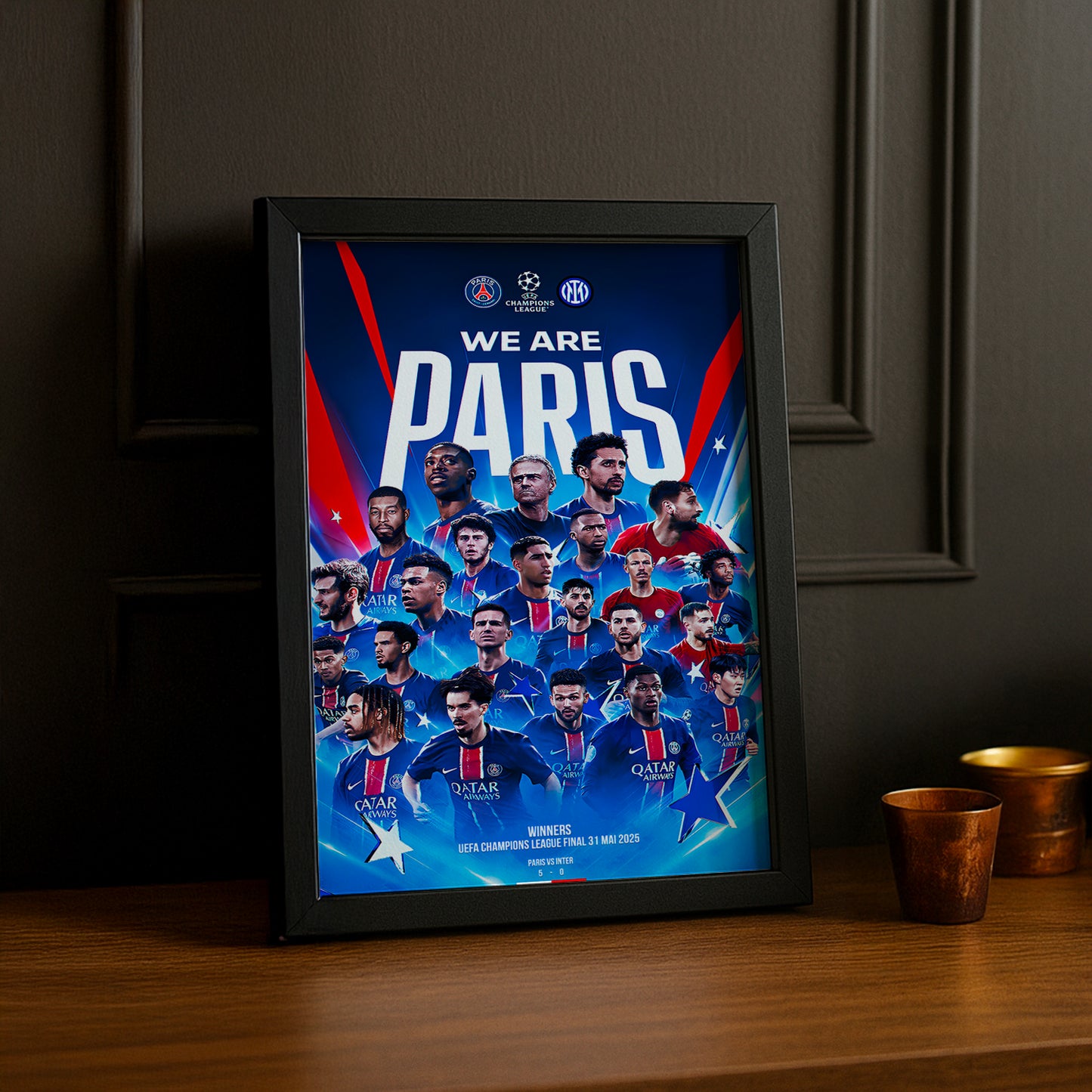 Cadre photo Paris Saint-Germain Champion LDC