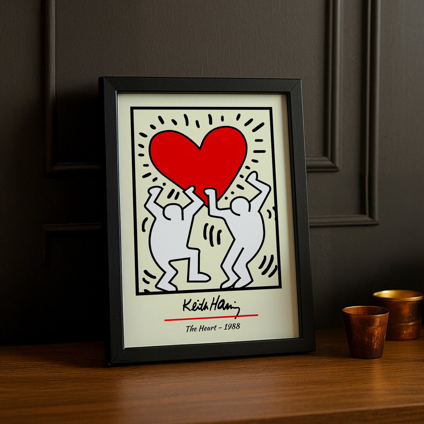 Cadre photo Keith Haring The Heart 1988