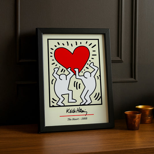 Cadre photo Keith Haring The Heart 1988