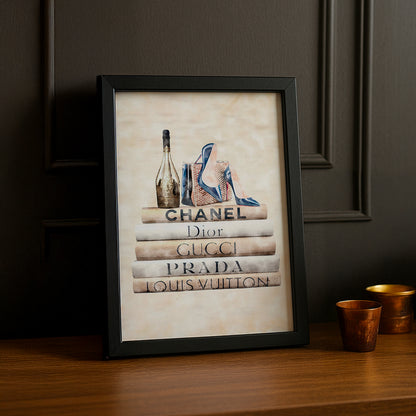 Cadre photo Mode - Livres Champagne