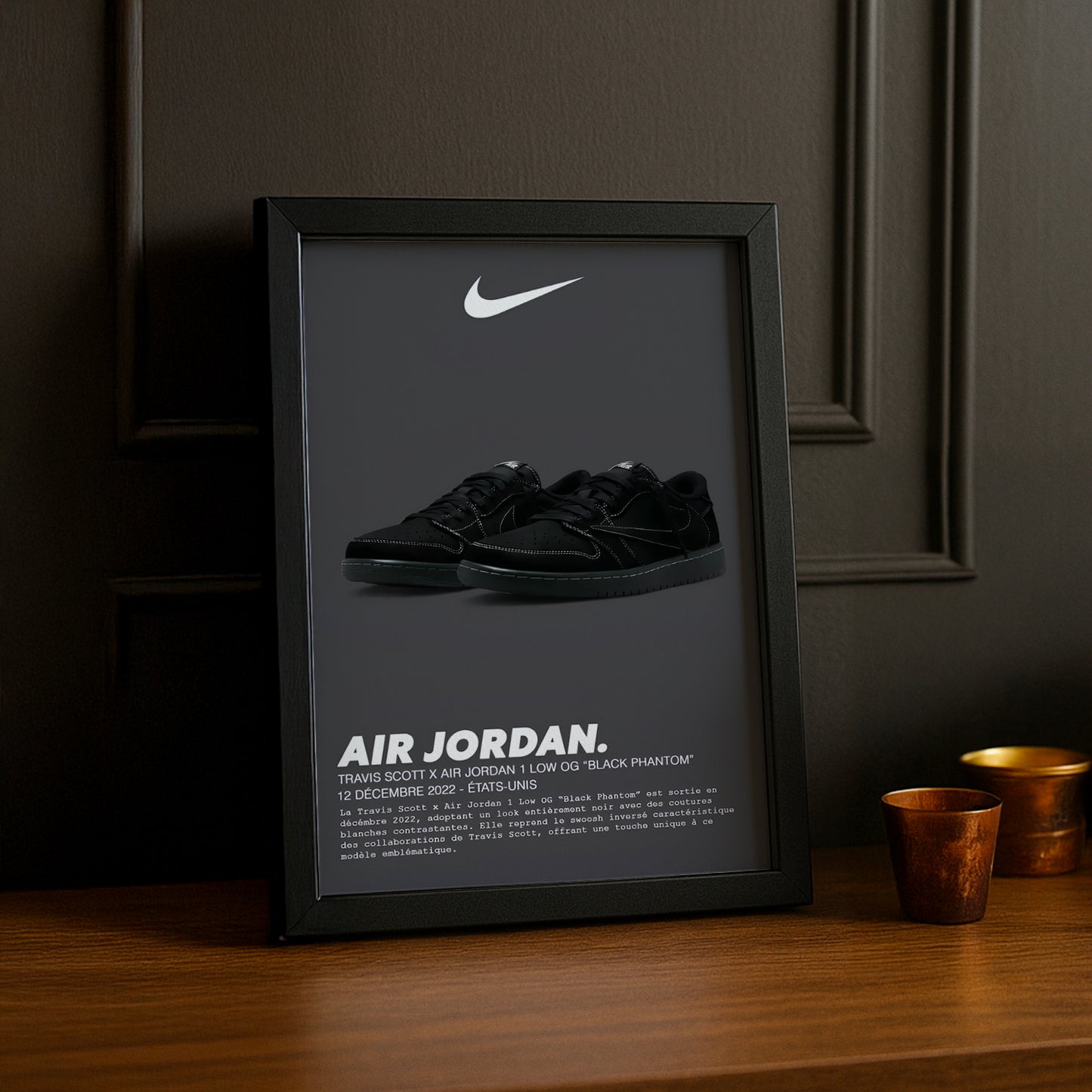 Cadre photo Nike Air Jordan 1 Low OG Black Phantom