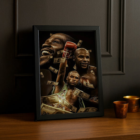 Cadre Photo Boxe - Floyd Mayweather Dollars