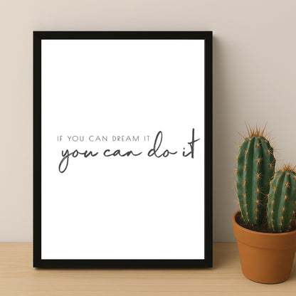 Cadre photo Citation - You can do it