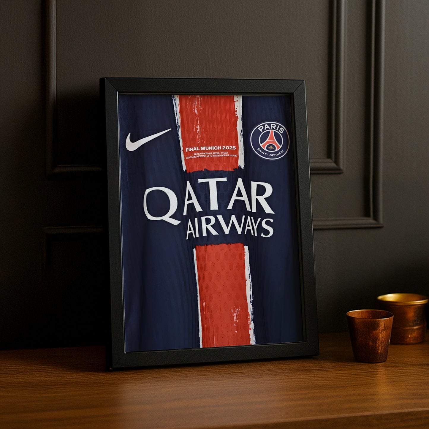 Cadre photo Paris Saint-Germain Maillot Étoilée