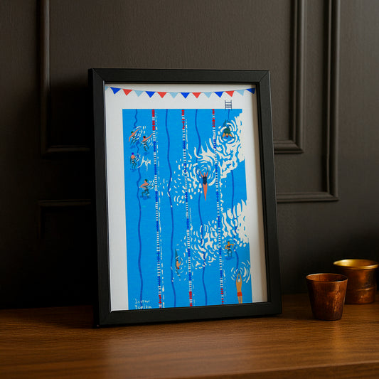 Cadre Photo Natation - Dessin Piscine