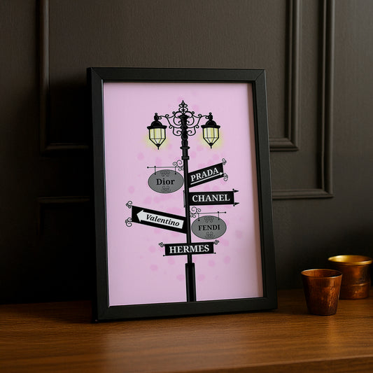 Cadre photo Mode - Panneau Multi-Brands Pink