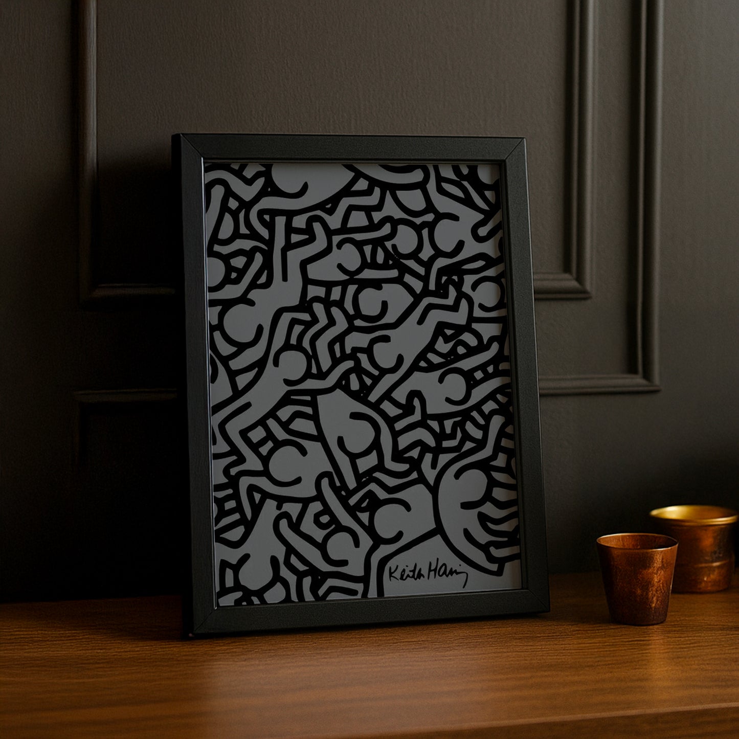 Cadre Photo Keith Haring - Grey Aesthetic