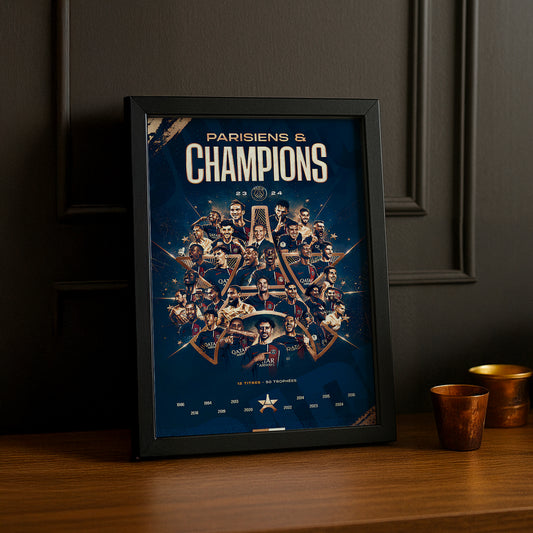 Cadre photo Paris Saint-Germain Champions de France 2023 - 2024
