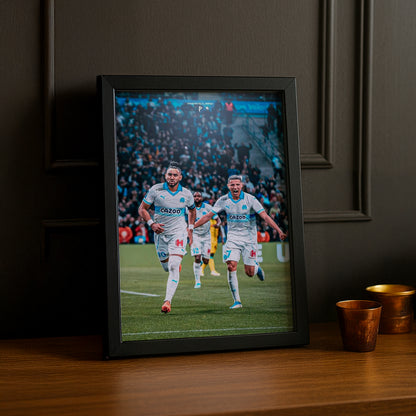Poster encadrée Olympique de Marseille - Dimitri Payet Célébration