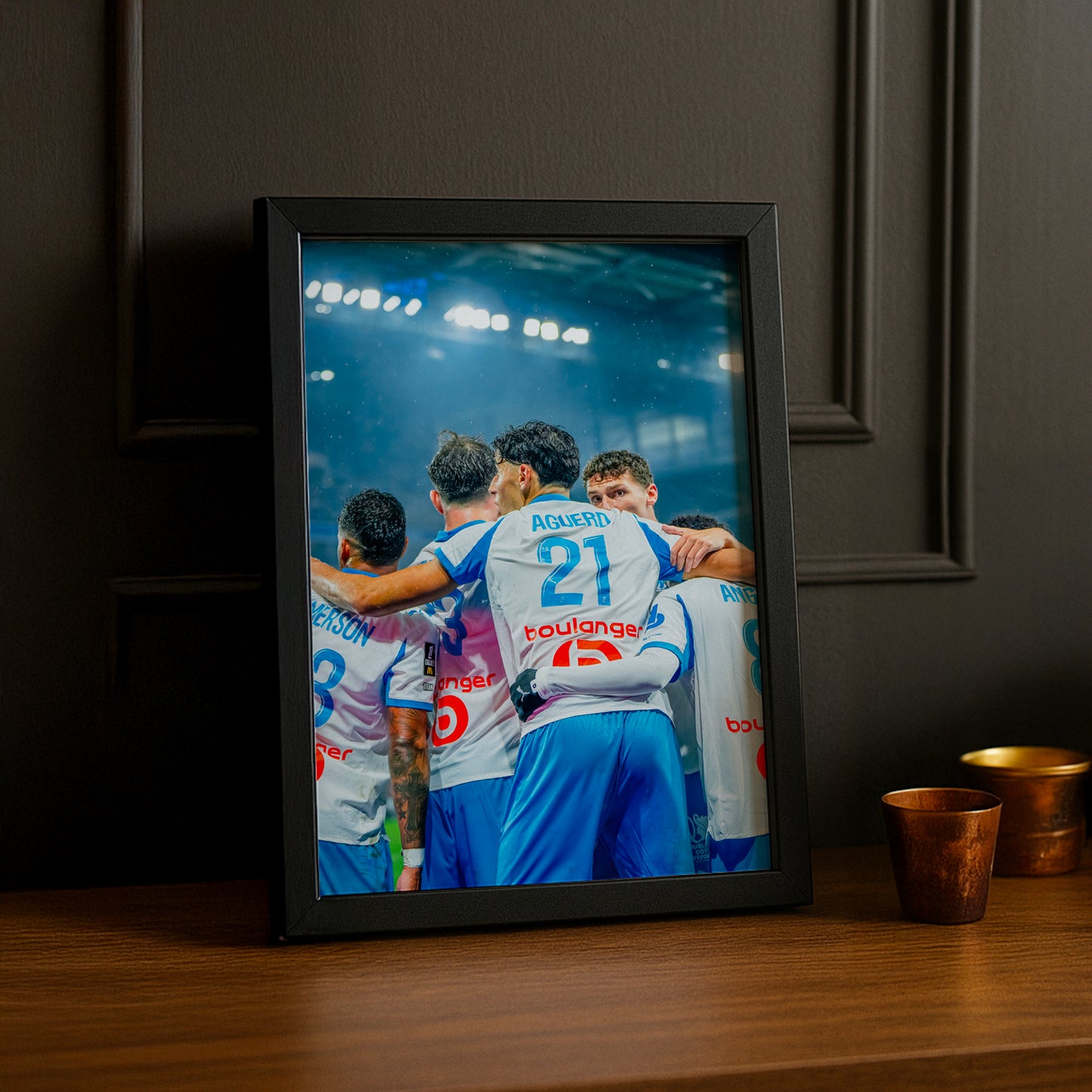 Poster encadrée Olympique de Marseille - Aguerd célébration