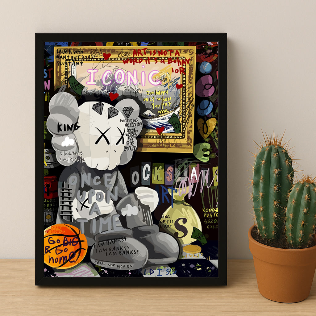 Cadre photo Kaws - Graffiti Iconic
