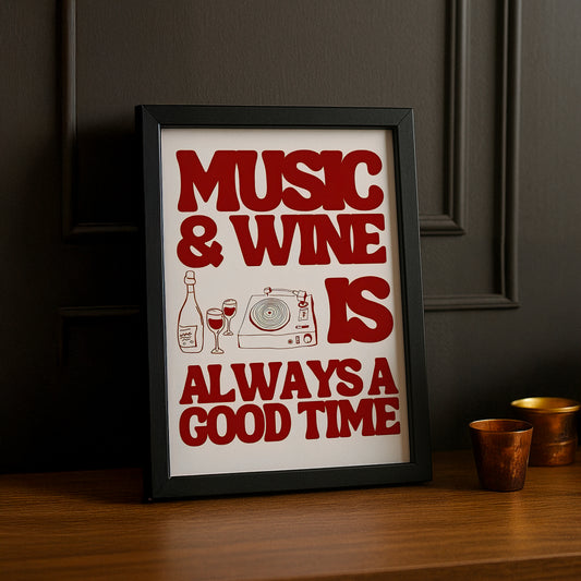 Cadre photo Citation - Music & Wine