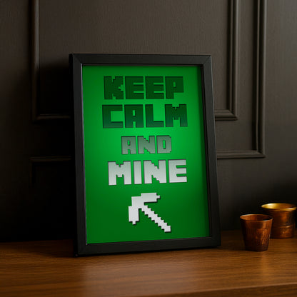 Cadre photo Minecraft - Keep Calm And Mine