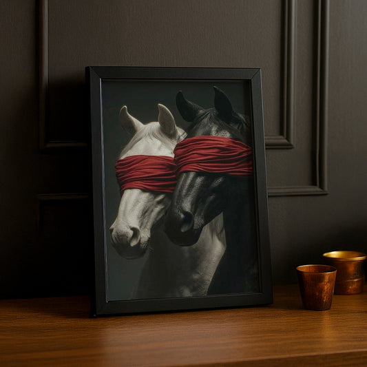 Cadre photo Équitation - Chevaux Bande Rouge