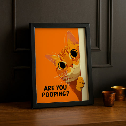 Cadre photo Chat orange Are You Pooping