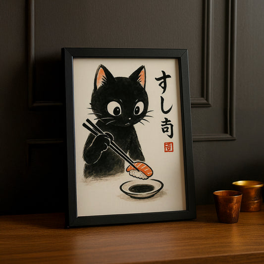 Cadre Photo Chat - Sushi