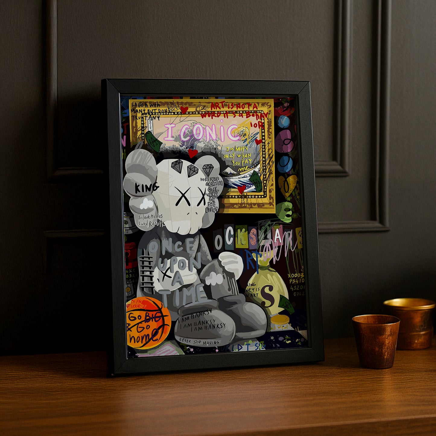 Cadre photo Kaws - Graffiti Iconic