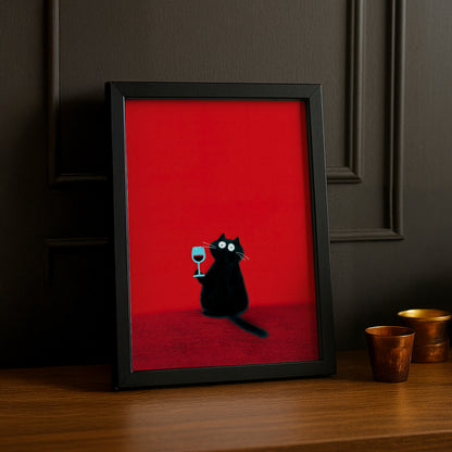 Cadre Photo Chat - Red Wine