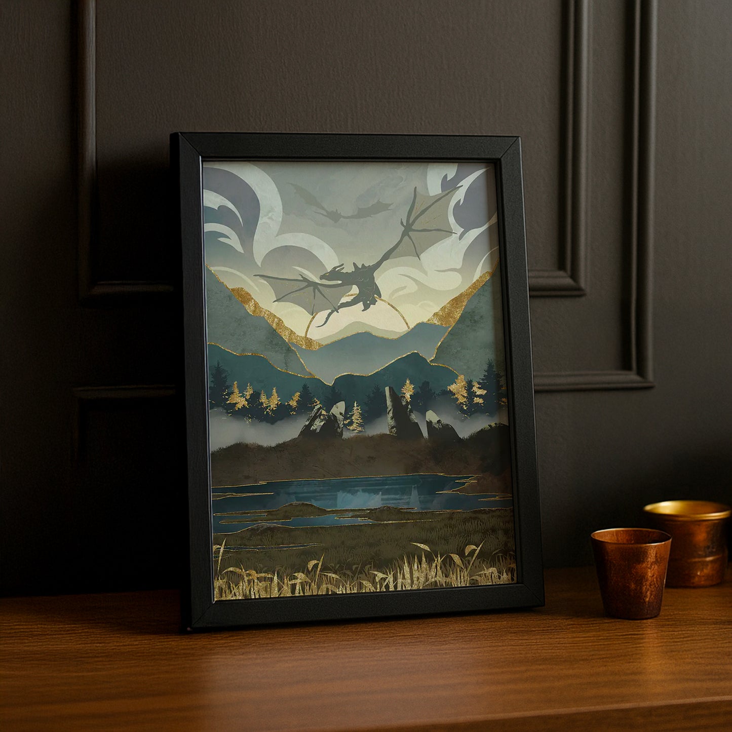 Cadre Photo Skyrim - Flying Dragons