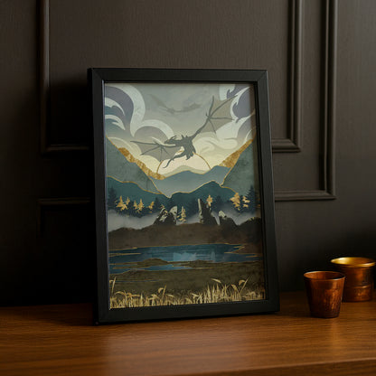 Cadre Photo Skyrim - Flying Dragons