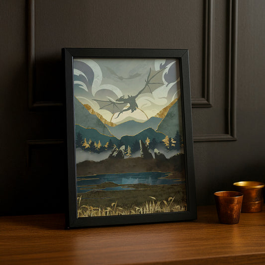 Cadre Photo Skyrim - Flying Dragons