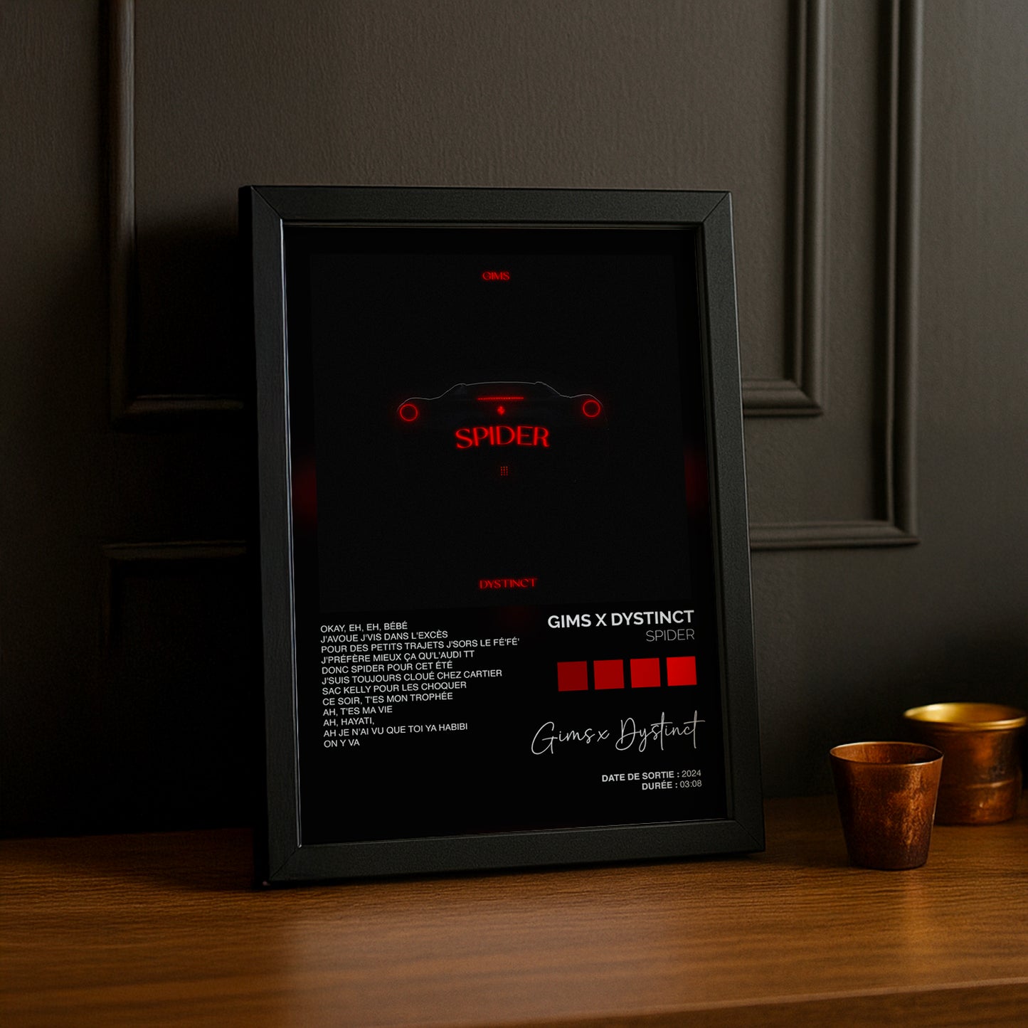 Cadre photo Titre Musicaux - Spider de Gims x Dystinct