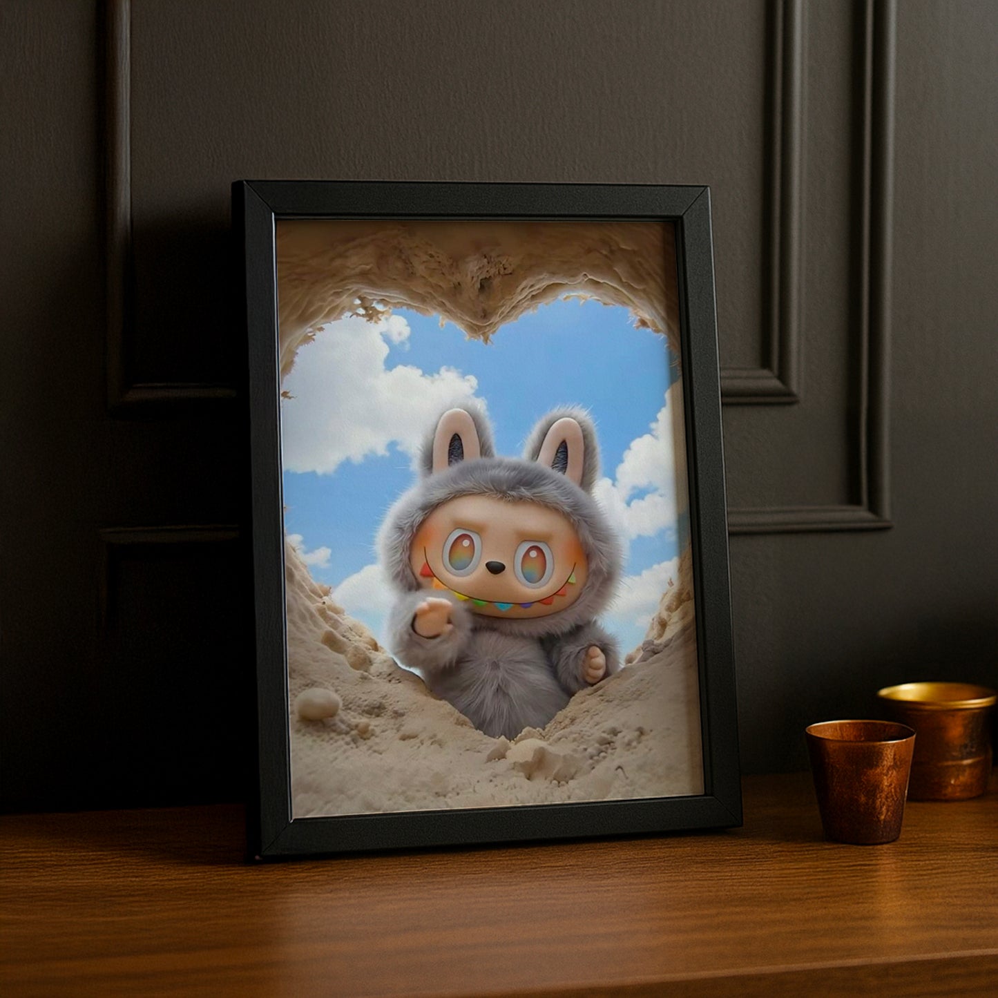 Poster Labubu - Coeur de sable