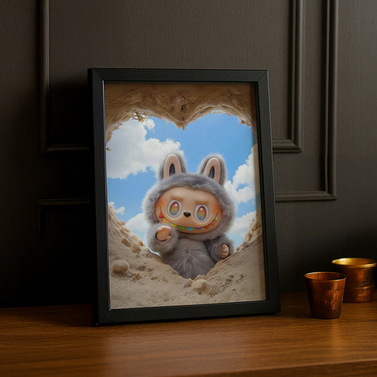 Poster Labubu - Coeur de sable