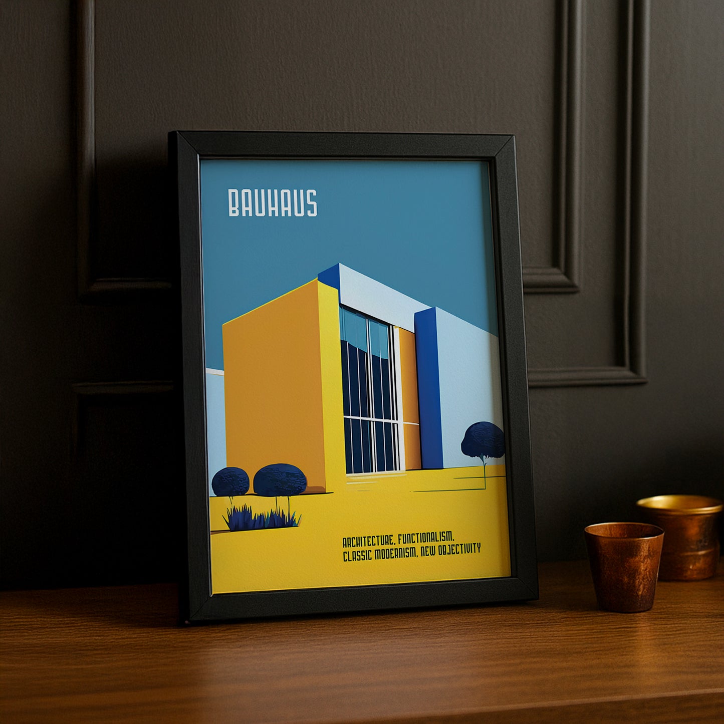 Cadre photo Bauhaus Architecture jaune