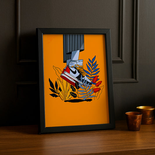 Cadre photo Air Jordan 1 Illustration orange