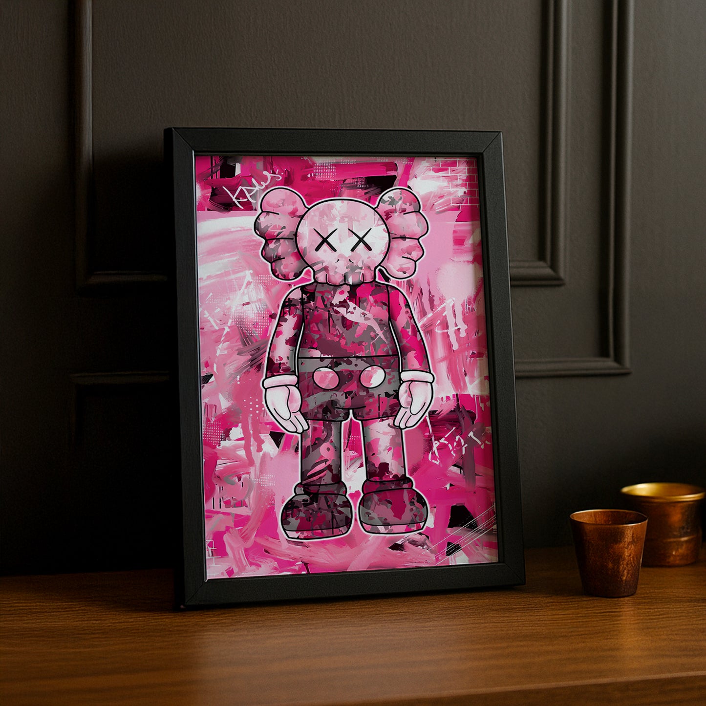 Cadre photo Kaws - Graffiti Rose