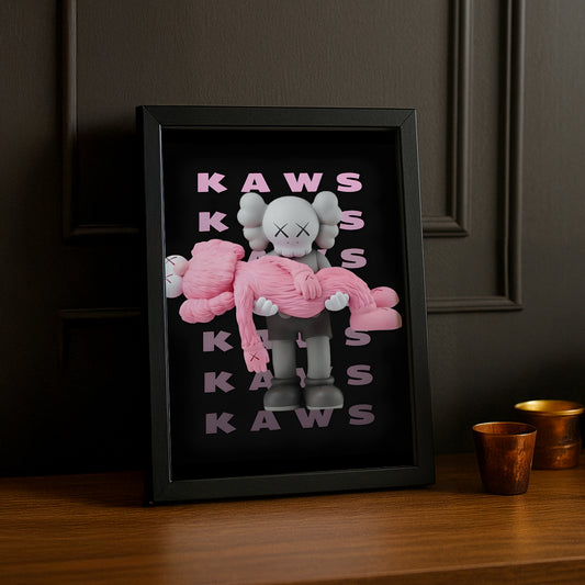 Poster encadré Kaws Rose