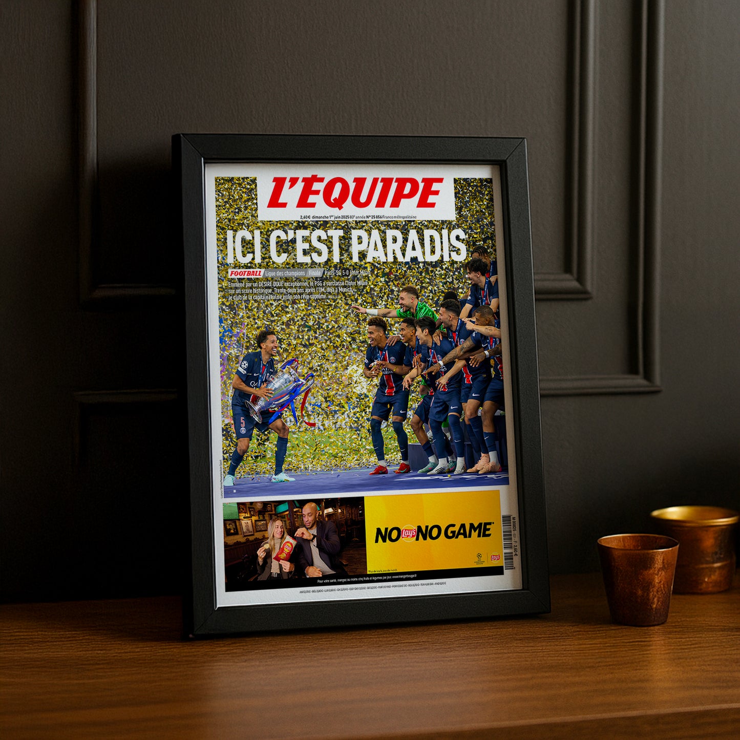 Cadre photo L'Equipe Ici c'est Paradis Paris Saint-Germain