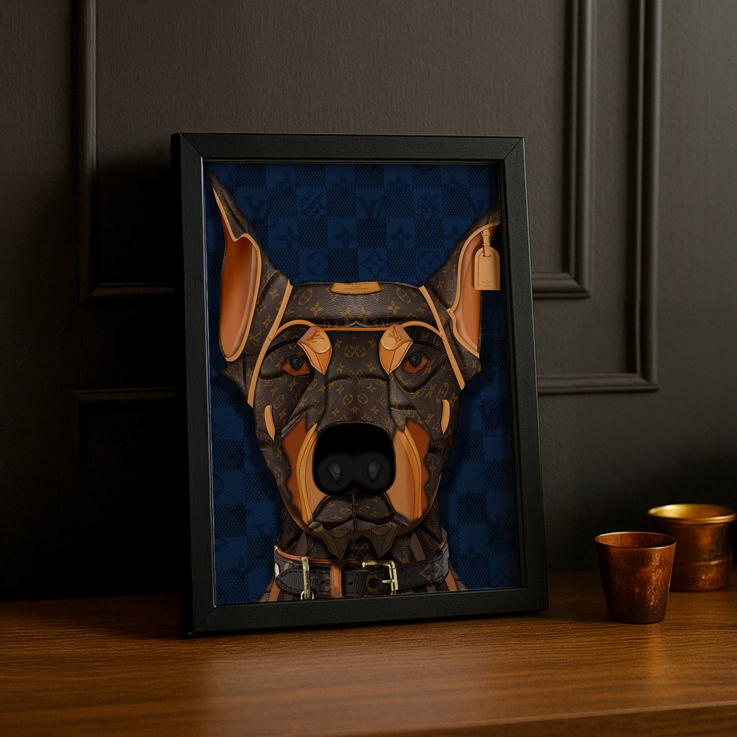 Cadre photo Louis Vuitton - Illustration d'un chien