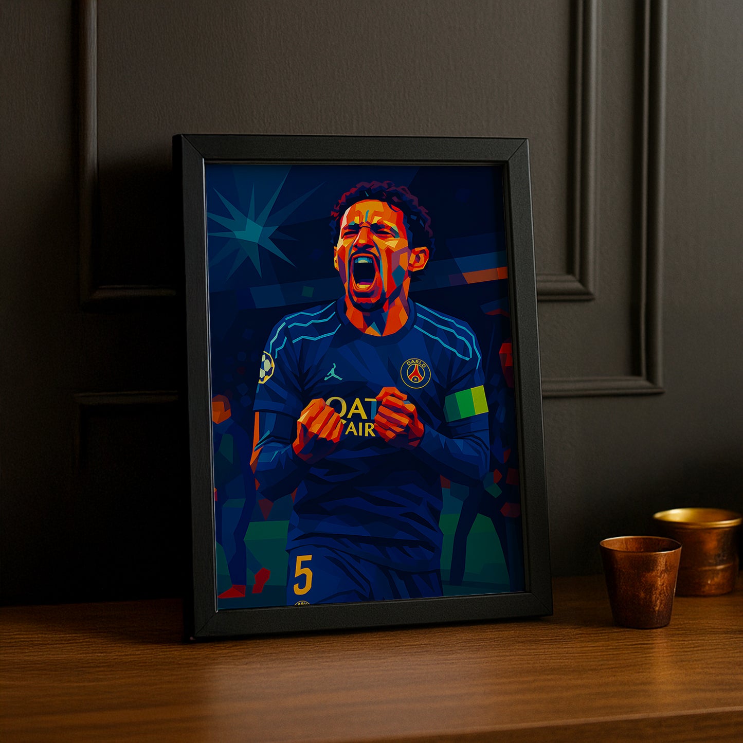 Cadre photo Paris Saint-Germain Marquinhos illustration